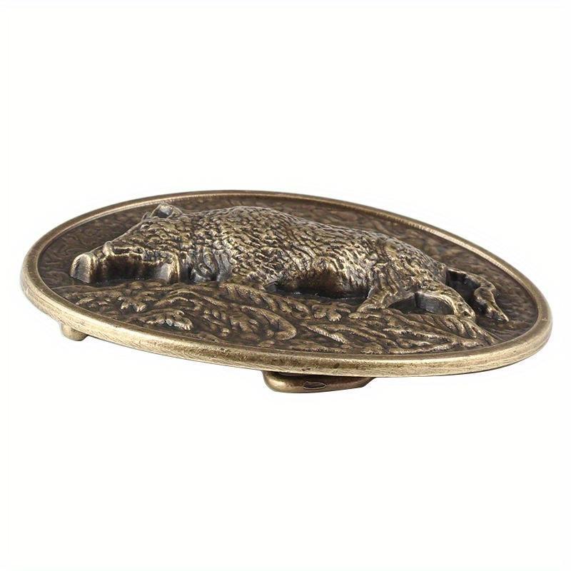1/2 Pezzi Fibbia per Cintura Cinghiale Scultura Metallica Moda Cool Logo Maschile Accessorio Maiale Adatta Cintura 38-40mm Miglior Regalo per Testimone di Matrimonio Durevole Elegante