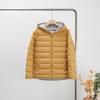 Fashionable Light and Thin Hooded White Duck Down Pressed Glue Contrasting Color Down Jacket Women's Short Korean Version Jacket Tide