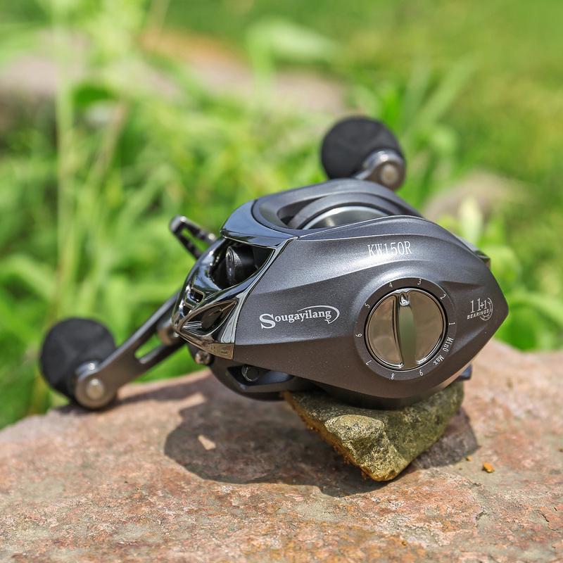 SOUGAYILANG Baitcasting Fishing Reels 11+1BB Comfortable EVA Handle Freshwater Fishing Wheel