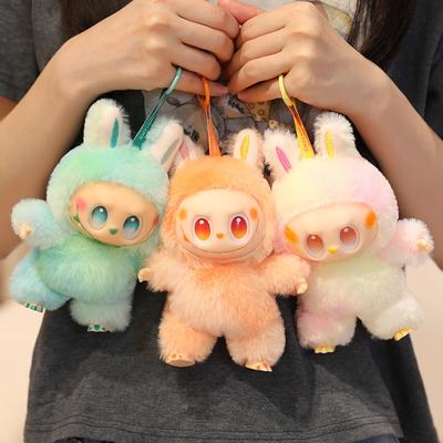 Cartoon Labubu Vinyl Doll Stuffed The Monsters Heartbeat V3 Soft Plushies Bag Pendant Birthday Xmas Gifts Girl Child