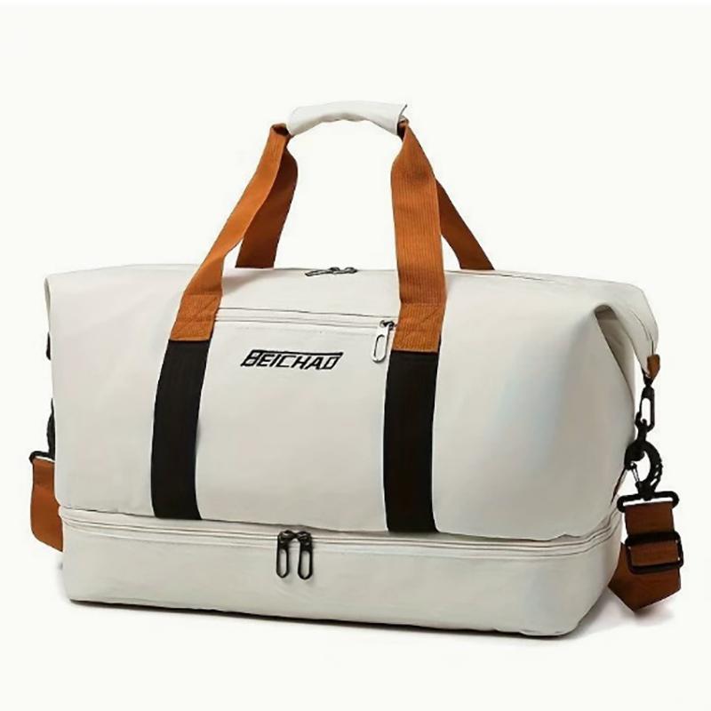 Large Capacity Travel Duffle Bag, Unisex Wet Dry Separation Gym Sports Bag, Outdoor Carry On Weekend Handbag