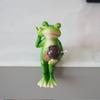 Cartoon Frosch Figur hält Vase Milchtee Frosch Statue Harz Tier