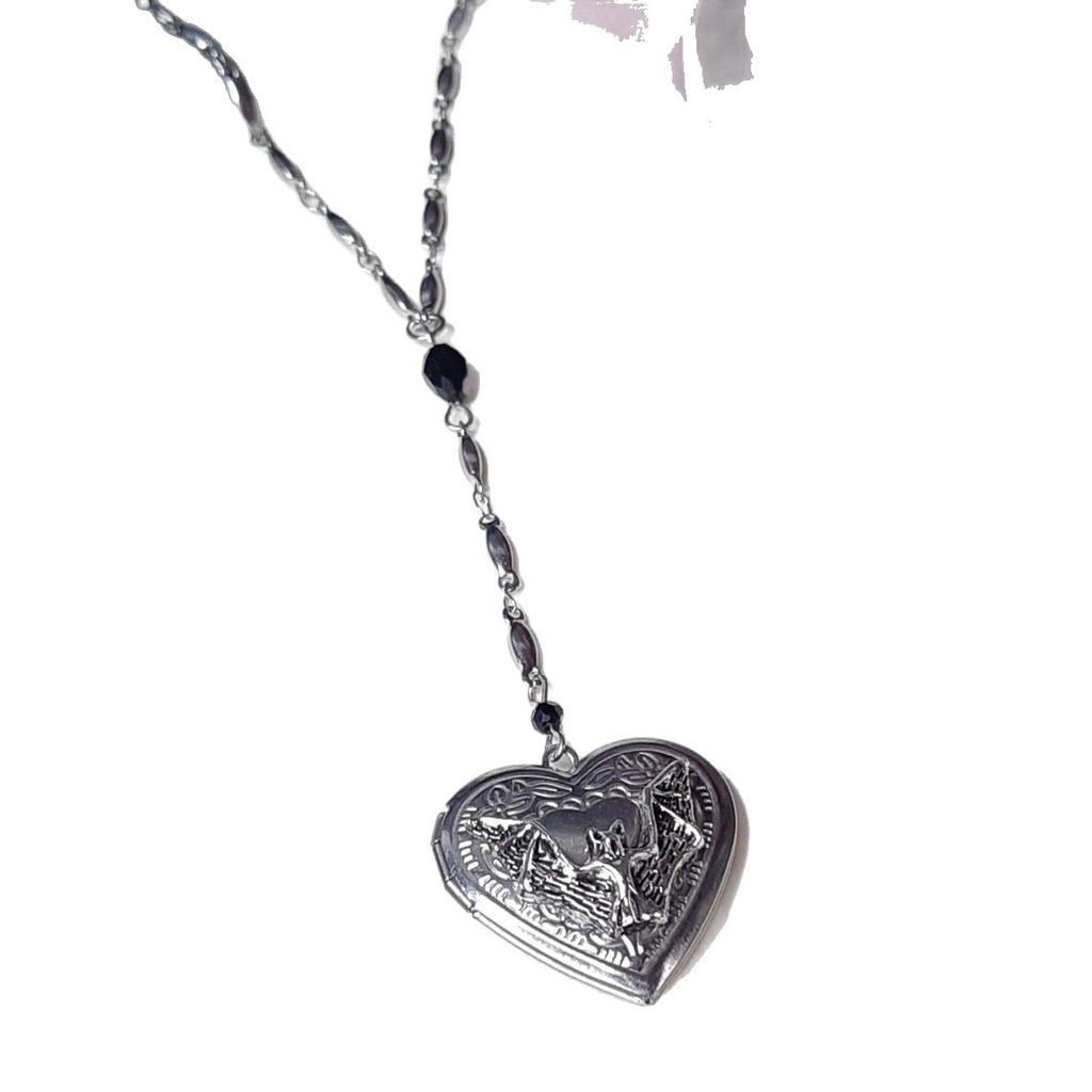 Y2k Gothic Cross Heart Wings Gothic Necklace Victorian Vampire