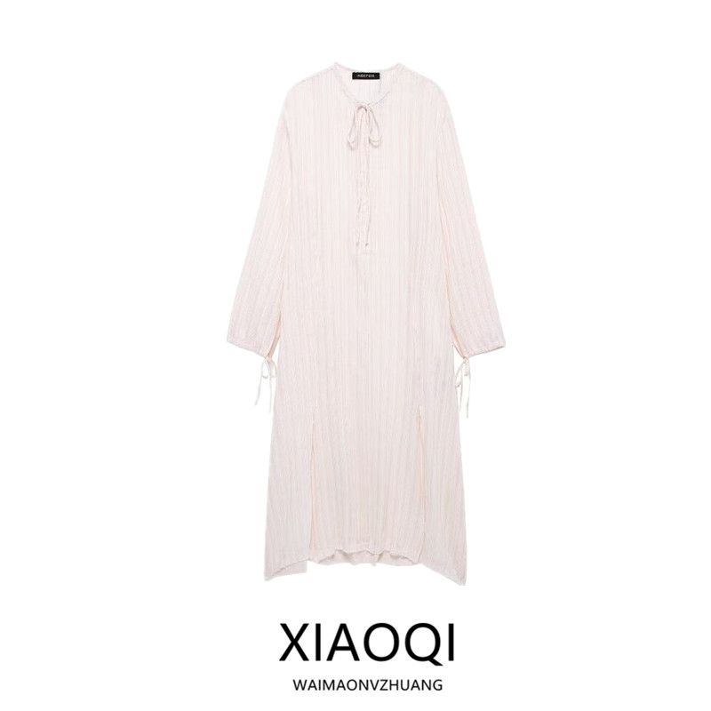 Fashion Style 2024 New Fall Women's Clothing Loose All-Matching Striped Long Dress Dress 8184700
