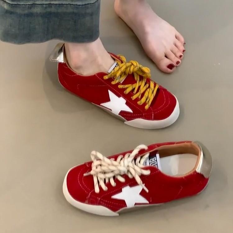 Cowhide version~ Versatile fashion deep-mouth lace-up German training shoes women's genuine leather retro college style flat-bottomed sports and leisu