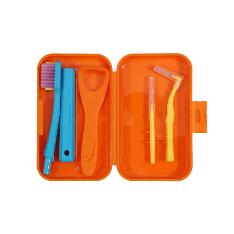 Portable Toothbrush Box Orthodontic Oral Hygiene Tools Kits Interdental Brush Tongue Scraper Travel Toothbrush Teeth Whitening