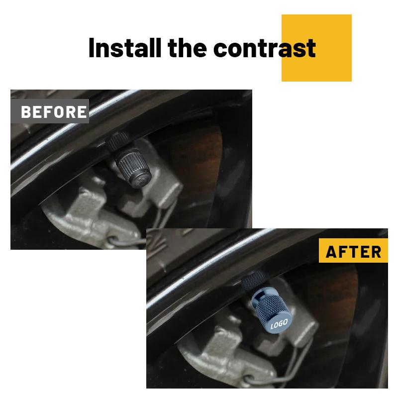 4pcs Metal For GULF Badges Jaguar Land Rover Skoda Seat Hyundai Volvo Peugeot Car Wheel Tire Valve Caps Covers Accessories