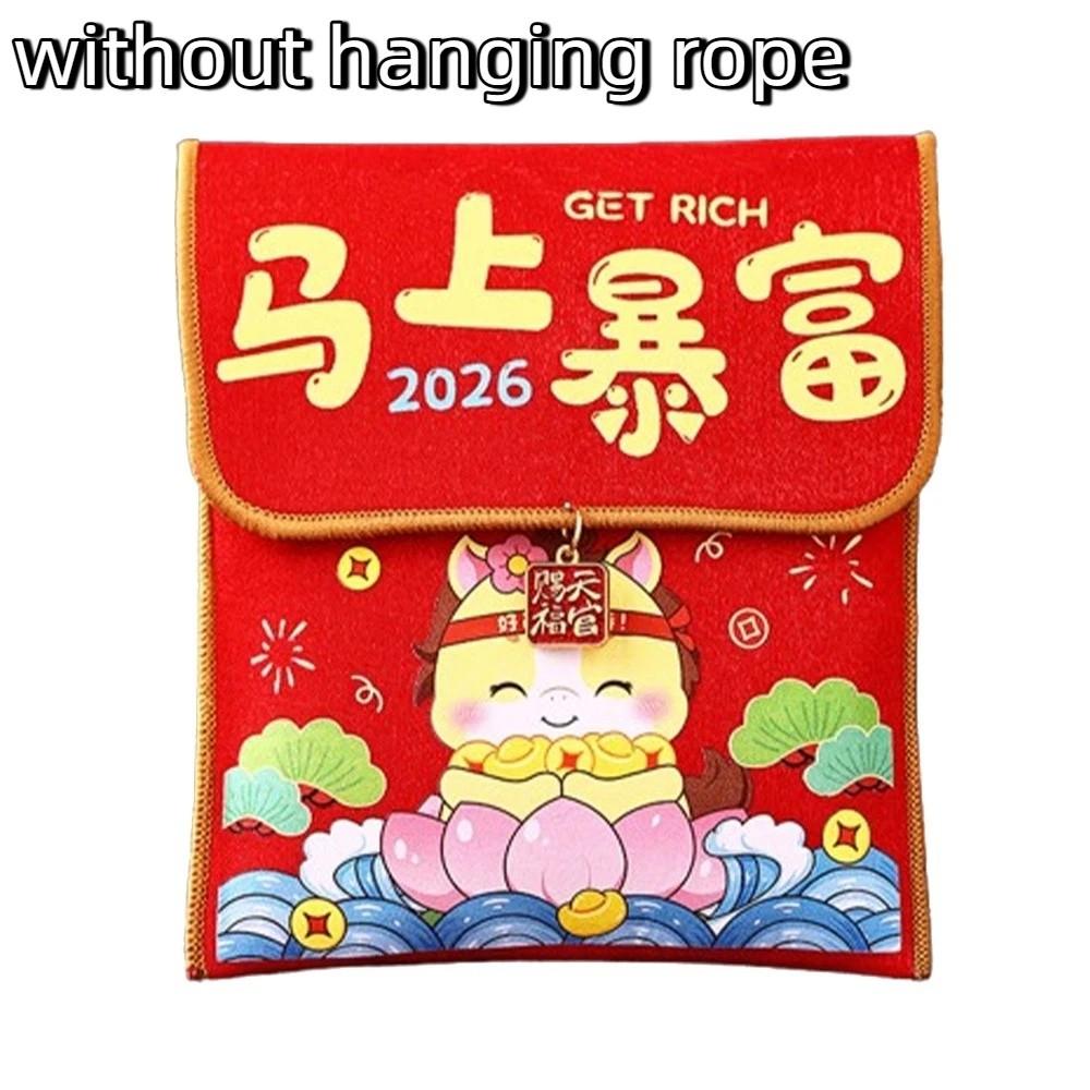Stoff Glücksgeldbeutel 2026 Pferdejahr Rote Umschläge Geschenktüte Rote Päckchen Frühlingsfest