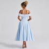 2025 Spring Fashion Solid Color Off-the-Shoulder Backless Bandeau Dress for Women