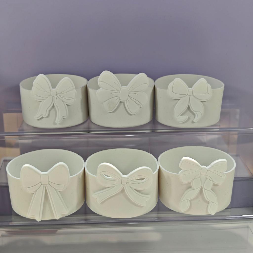 Cute Bow Silicone Boot Bottom Sleeve Cover for Stanley 30/40 OZ Tumbler Cup Protection Case Straw Covers Cap For Stanley Cup