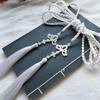 Vintage Handwoven Hanfu Waist Tie Belt Chinese Style Traditional Tassel Waist Cord Butterfly Pendant Waist Rope for Men Women