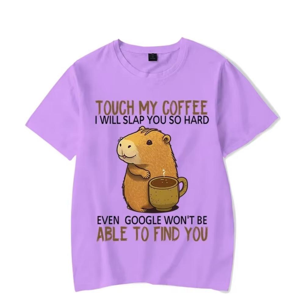 Capybara Touch My Coffee I Will Slap You So Hard Graphic Tshirt Funny Tshirt Fashion Harajuku T-shirt Women Men Brand Tshirt