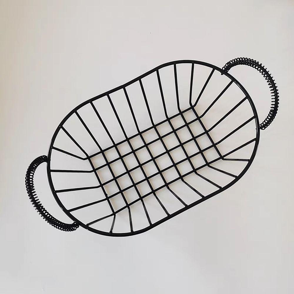 INS Style Iron Storage Basket with Handle Fruit Basket Desk Organizer Box  for Room Dormitory