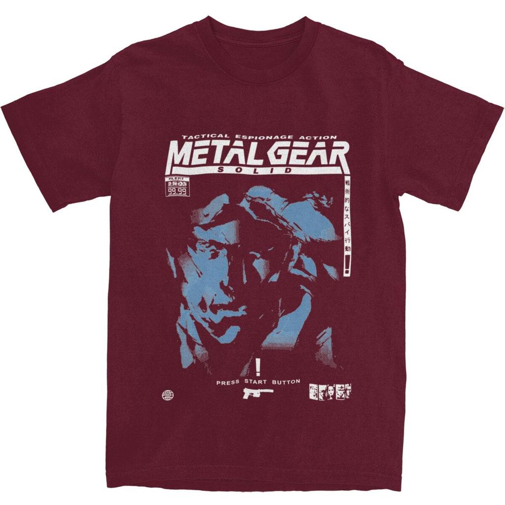 Men's MGS1 Solid Snake Game T Shirts 100% Cotton Tops Summer Y2K Short Sleeves T-Shirt O Neck Custom DIY Tee Shirt Plus Size 5XL