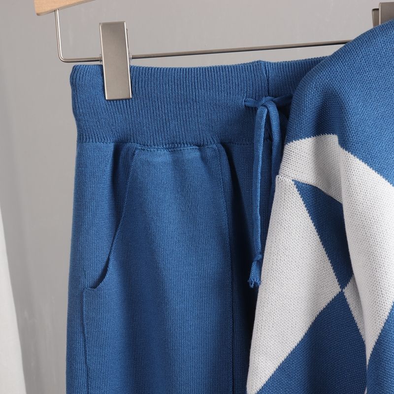 2023 Autumn Winter New Fashion Women Casual Sport Suits Big Size Knitted Sweater Blouse Tops and Pants Trousers 2 Pcs Sets S-2XL