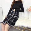 Autumn and Winter New Half Length Skirt Irregular A-line Skirt Medium Length Embracing Hip Knitted Skirt Show Thin Skirt
