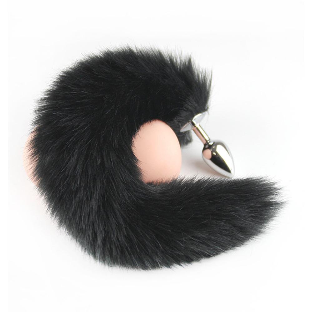 Erotic sm products Female Slave Tail Anal Expander Foxtail Metal Anal Plugs Adult Rear Anal Plugs