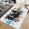Sports Area Rug, Lionel Messi Argentina Gracias Por Tanto Black Jersey Three Stars Gold Print, Fan Decor, Non-Slip Mat