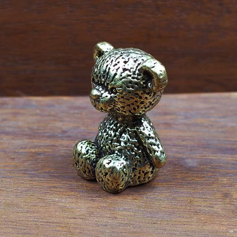 Vintage Messing Kawaii Bärenstatue Ornament Kupfer Tier Niedlicher Bär Heimfiguren Miniaturen Schreibtisch Handwerk Dekoration Geschenk