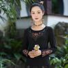 Ethnic Style Women's Embroidered Round Neck Modal Slim T-Shirt