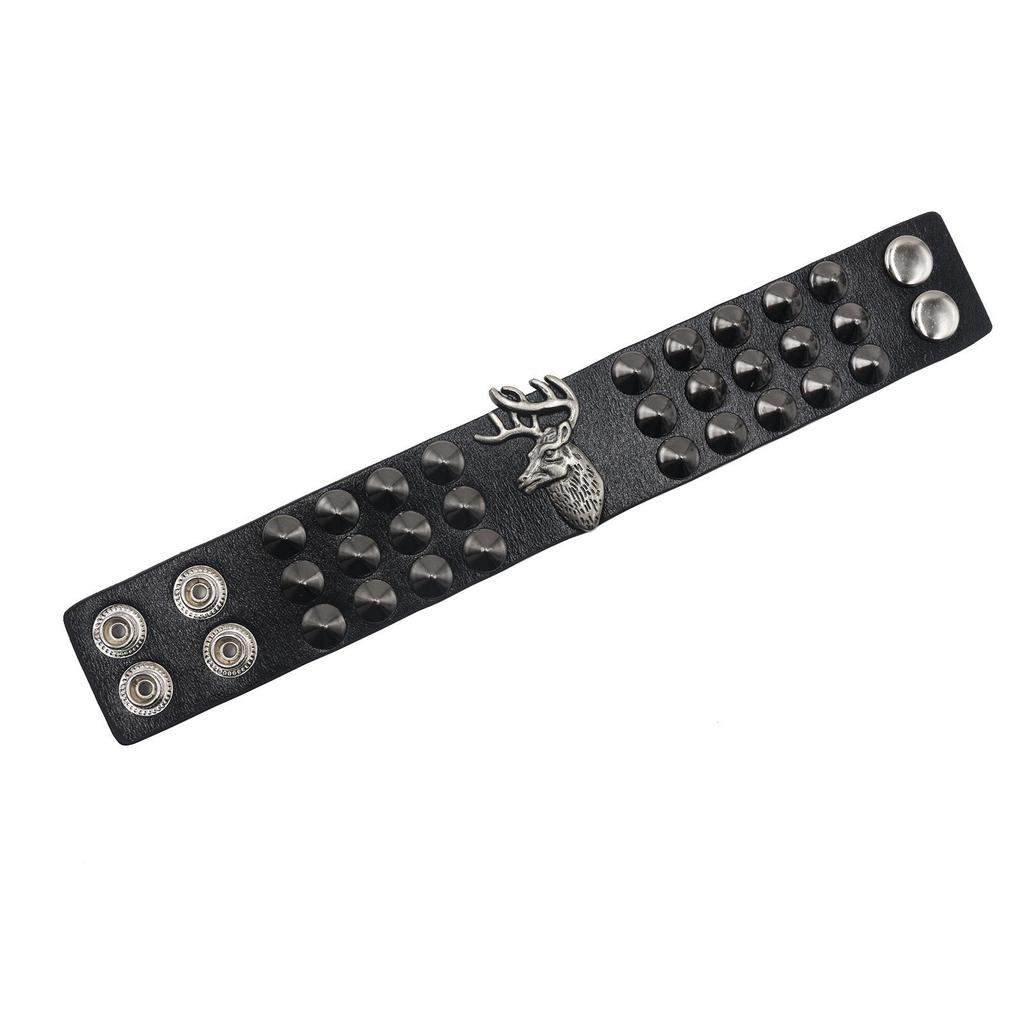 European and American Punk Rivet Leather Bracelet Fashionable Wristband
