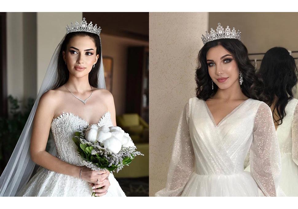 European Crystal Crown Bridal Headband Hair Accessories