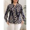 Vintage Printed Long Sleeve Loose Fit Oversized Shirt For Women