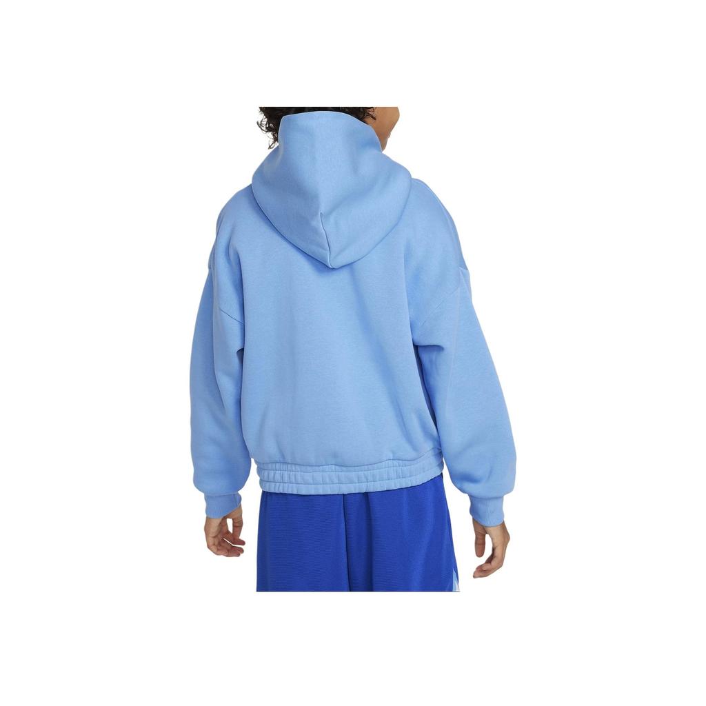 Nike Kids Pullover Fleece Hoodie With Letter Print Logo Kids Hoodies Blue FN8355-412