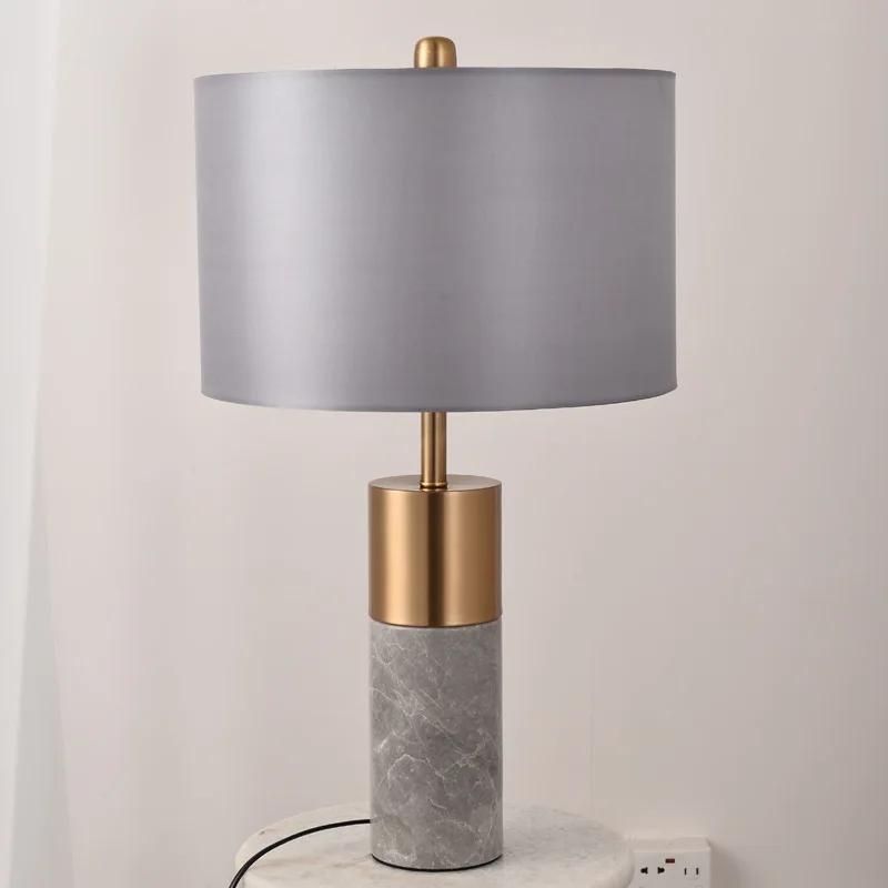 Nordic Luxury Marble Desk Lamp Personality Creative Bedside Lamp Retro Bedroom Villa Living Room Postmodern Decorative Desk Lamp