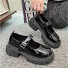 Black Ankle Buckle Platform Pumps Women Japanese Style Patent Leather Mary Jane Shoes Woman Punk Thick Heels Lolita Shoes Mujer