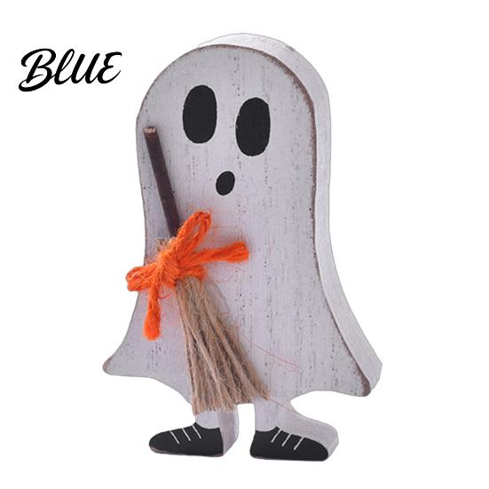Tiered Tray Decorations Halloween Wooden Table Sign Cute Ghost Witch Hat Bat Freestanding Home Decor Ornament Rustic Farmhouse Tabletop Block