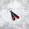 Vintage Red Crystal Teardrop Pendant Earrings For Women Gothic Style Zircon Gift Accessories