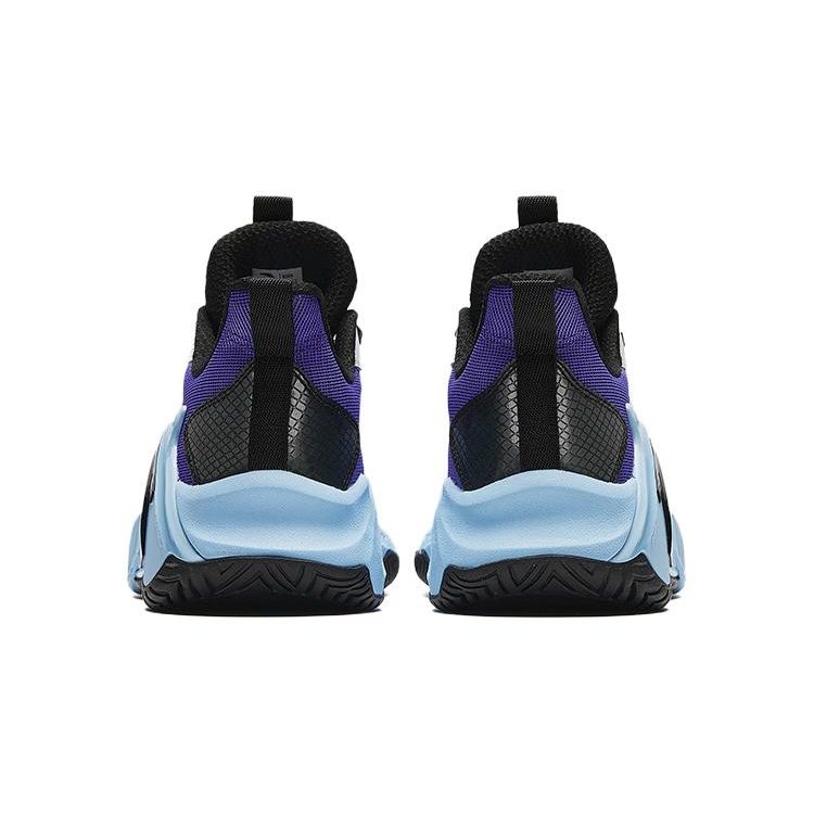 Anta Kids Air Space Comfortable Sports Shock Absorbing Wear Resistant Low Top Basketball Shoes Kids Basketball Shoes White Purple Black A312421106-1