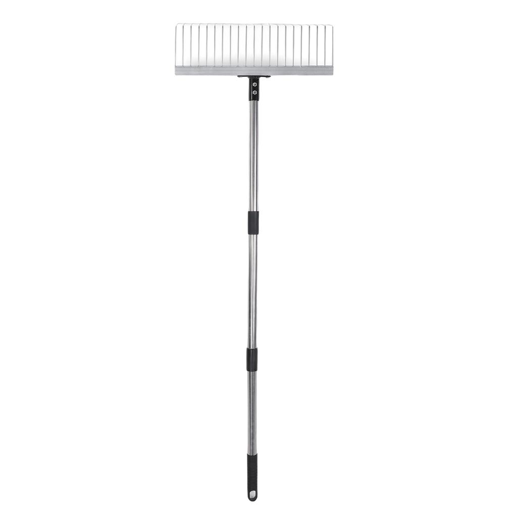 Bow Rake Garden Rake with Detachable Long Handle 21 Tines Garden Tool for Loosening Soil Gathering Leaf Yard Lawn