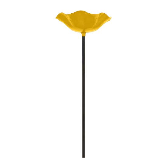 Handmade Flower Garden Stake Ground Insert Bee Butterfly Watering Station Decorative Bird Bath Pollinator Drinking Bowl for Outdoor Yard Lawn Decor
