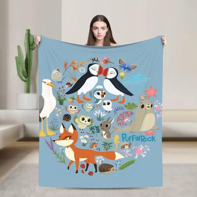 Puffin Rock Oona Baba   Blankets  Travel Flannel Throw Blanket For Couch Chair Soft Custom Quality Bedspread Birthday Gift