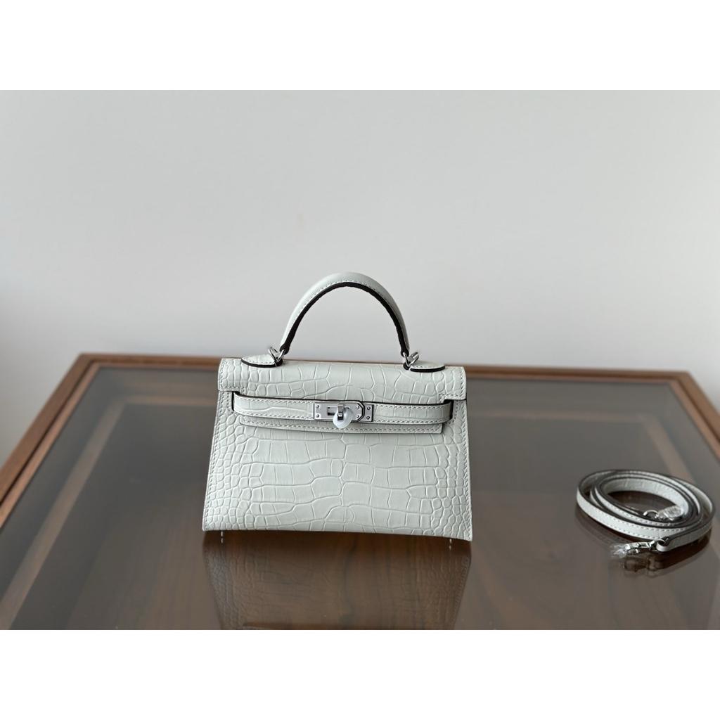 Kazilan 19cm crocodile pattern mini Kelli handbag fashion versatile shoulder messenger bag women's bag