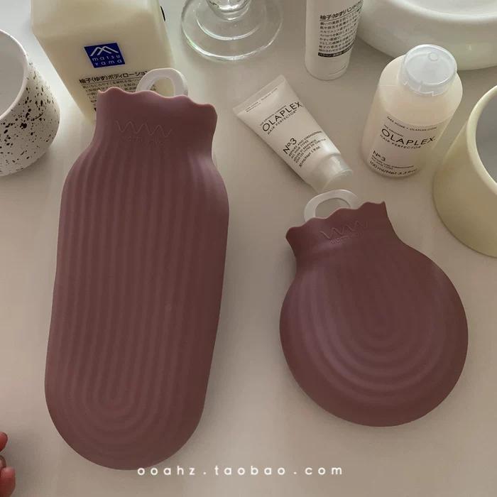 Cold Hands and Feet Say Leakage Soft Woolen Silicone Environmental-Friendly Hot Water Bag Microwaveable Heating Water Injection Hand Warmer Stomach