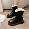 2024 Neue Winter Warme Fleecegefütterte Verdickte Schneestiefel Damen Baumwolle Stiefeletten Dicke Sohlen für Wärme Komfort