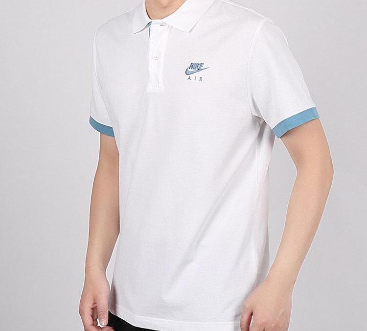 Nike Polo Shirts Men's White Lapel Moderate Straight Fit CW5248-100