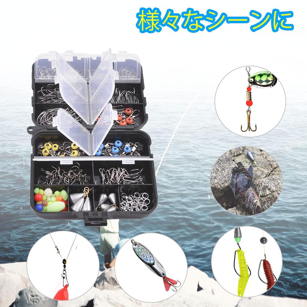SHADDOCK Fishing Tackle Set for DIY Fishing Includes 9 Types of Fishing Including and Waterproof Fishing Case Kit, 190-Piece Ready-To-Go Tackle,