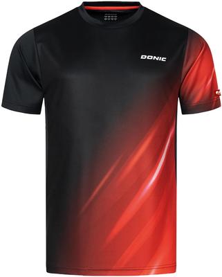 Donic Drop Shirt, J.T.T.A.A. (Japan Table Tennis Association) Approved, GL156, Black/Red, Size S