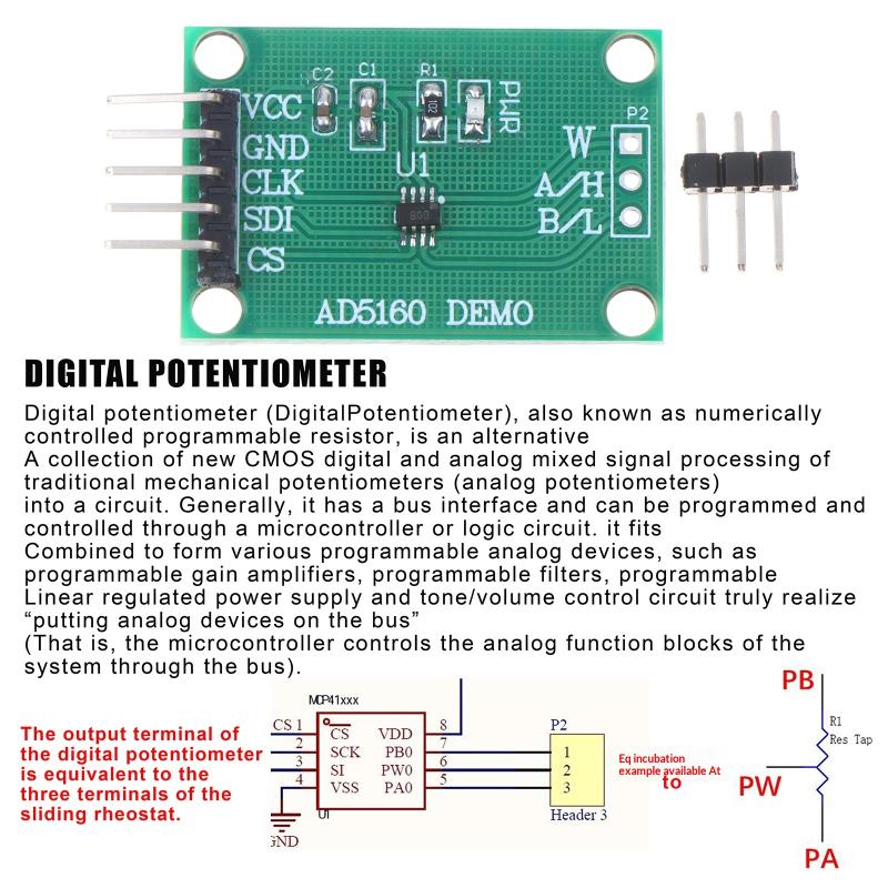 AD5160 Digital Potentiometer Module RoHS Compliant 5K 10K 50K 100K for Commercial Electronic Equipment Production