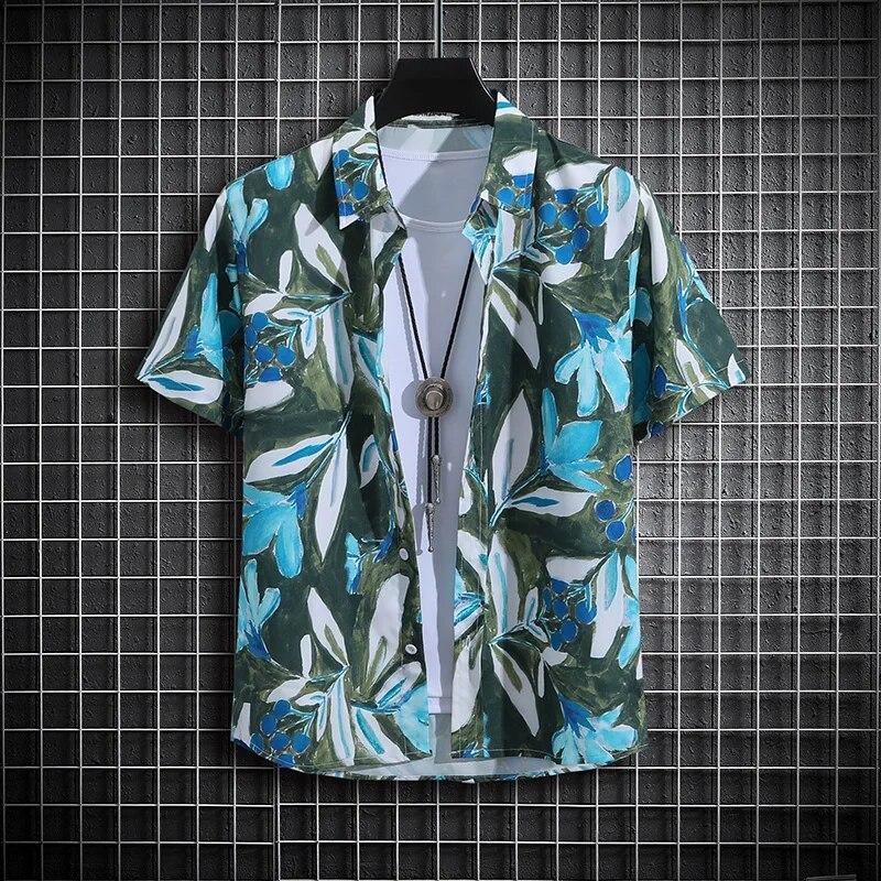 Men's Tropical Short Sleeve Fashion Printed Shirt  Unisex  Casual Tops