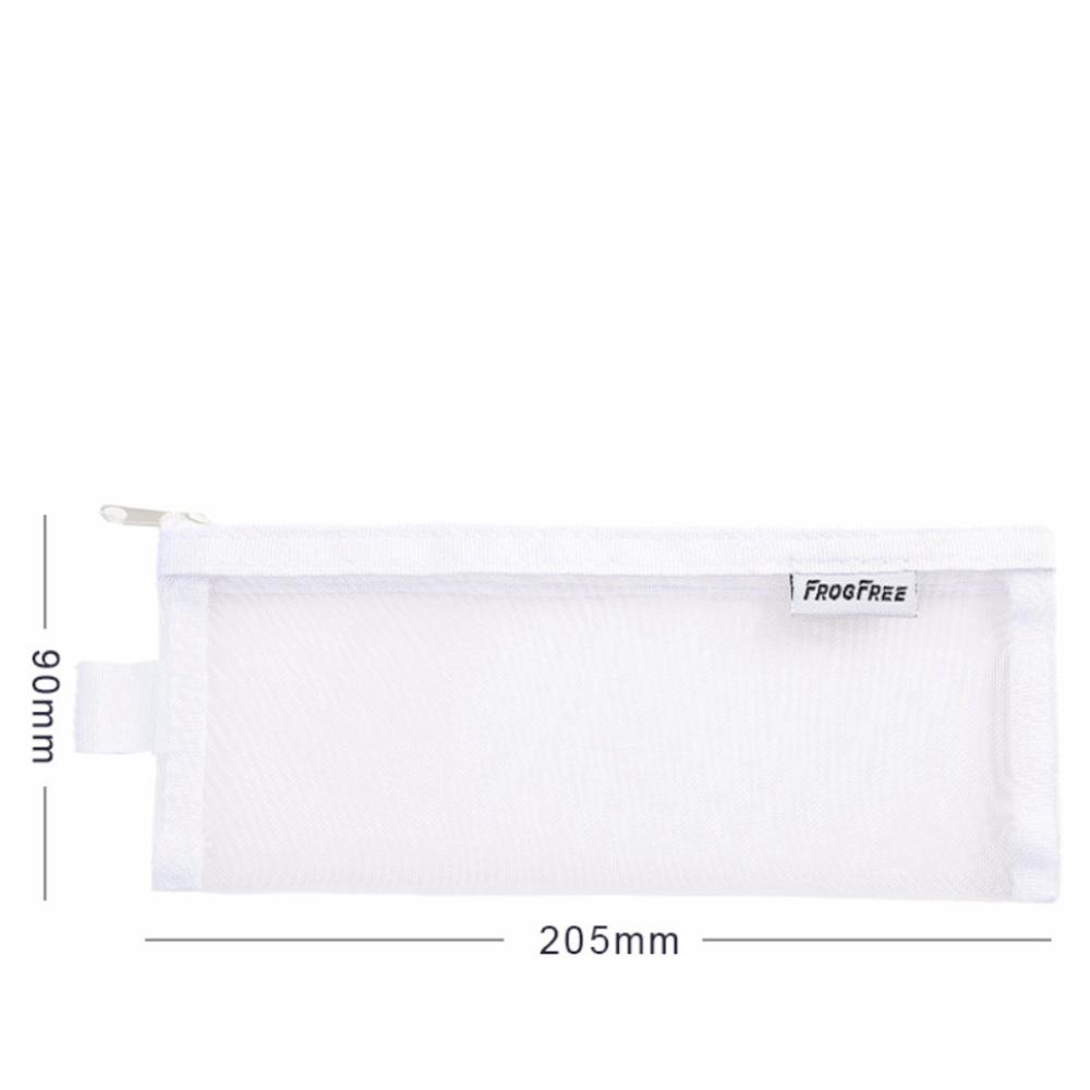 Mesh Material Mesh Pencil Case Transparent Design Zippered Closure Large Capacity Pen Bag Rectangles Shape Portable Size