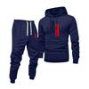 Men's Printed Hooded Sweatshirt And Sweatpants Casual Sports Suit