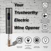 Wine Opener Electric Gift Set, Whiskey Stone Wine Lover Gifts with Wine Accessories of Automatic Corkscrew, Metal Ice Cube, Wine Pourer, Foil Cutter