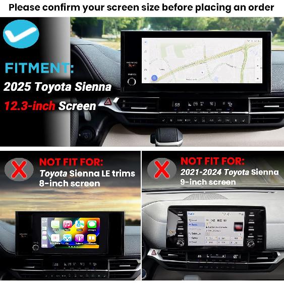 Center Console Organizer Dashboard Tray Compatible With 2025-2026 Toyota Sienna 12.3-Inch Screen Interior Accessories, Dashboard Storage Organizer