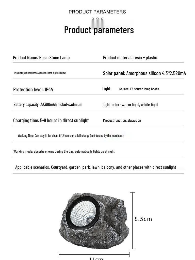 Waterproof Outdoor Solar LED Stone Garden Light