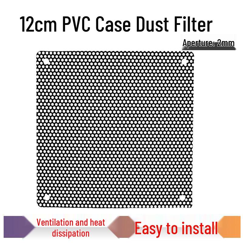 

12CM Removable Dustproof PVC Fan Mesh Cover - 2mm Air Holes, Washable, Breathable Filter Screen for Computer Cases Other